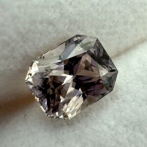 Natural Unheated Sapphire Emerald-Cut Champagne Sapphire Purple Sapphire Gem